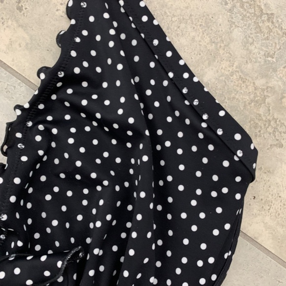 Victoria's Secret Polka Dot Bikini Black & White Top Size 36DDD Bottom Size L - Picture 4 of 14
